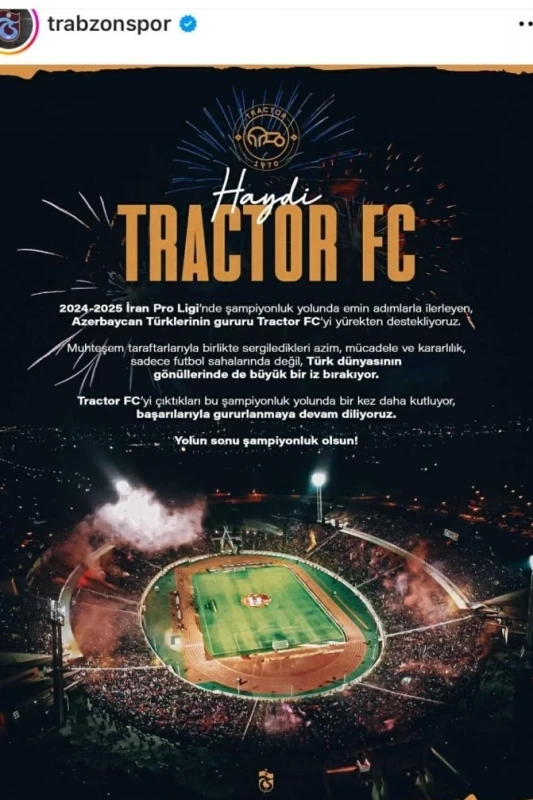 Turkish club supports "Tractor" team