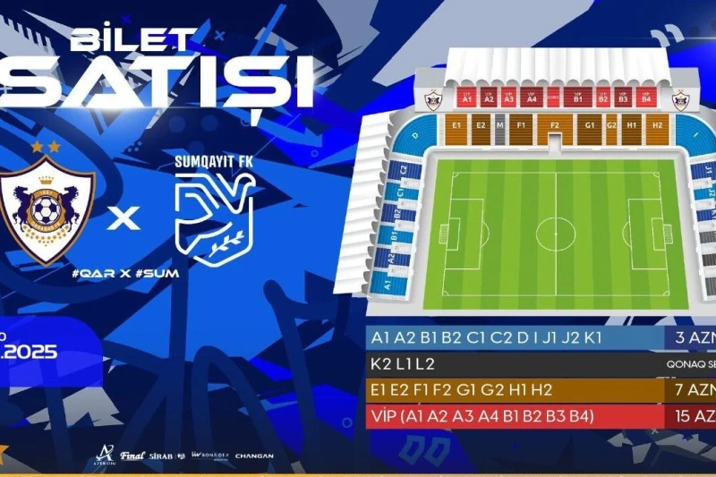"Qarabağ" - "Sumqayıt" matçının biletləri bu gün satışda olacaq