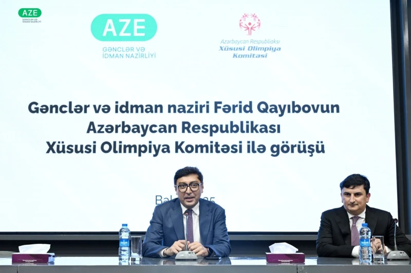 Ferid Qayıbov Özel Olimpiyatlar Komitesi temsilcileriyle görüştü - FOTO