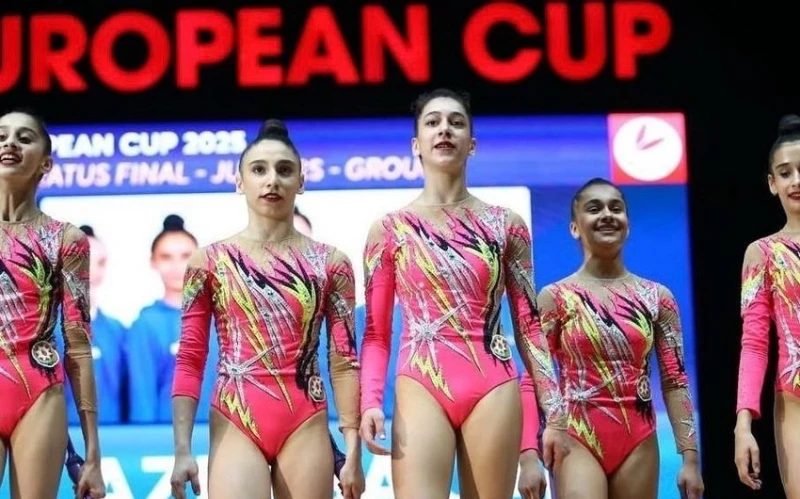 Azerbaijan's national rhythmic gymnastics team wins bronze at European Cup